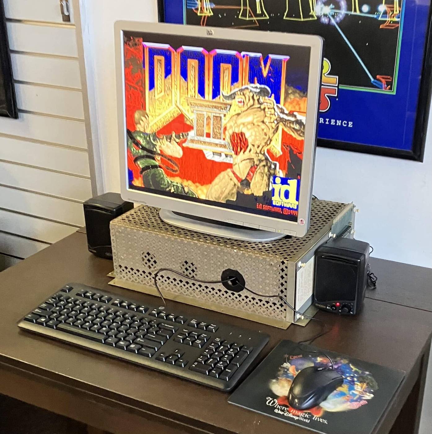 DOOM running on a vintage desktop computer